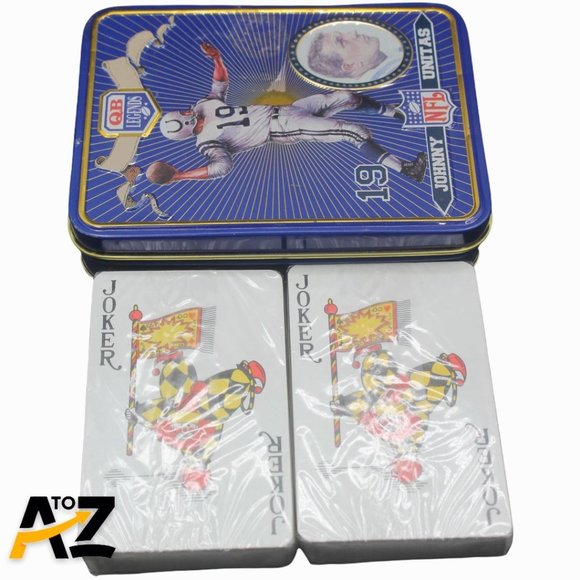 Johnny Unitas QB Legends - Quarterback Tin - Two Sets of Playing Cards - Sealed - Picture 1 of 10